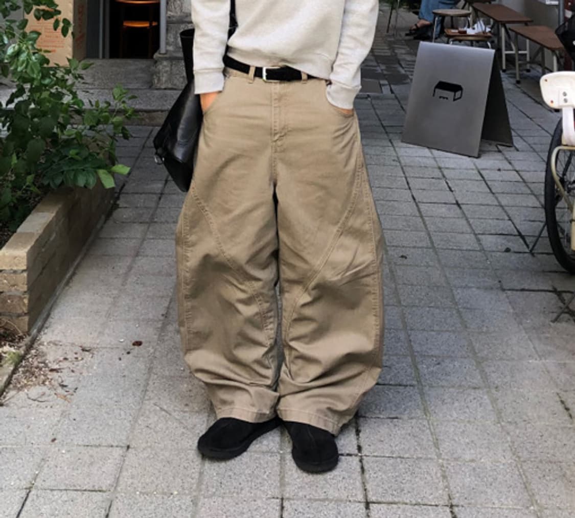 벌룬 커브드 팬츠 (블랙) 상품이미지2