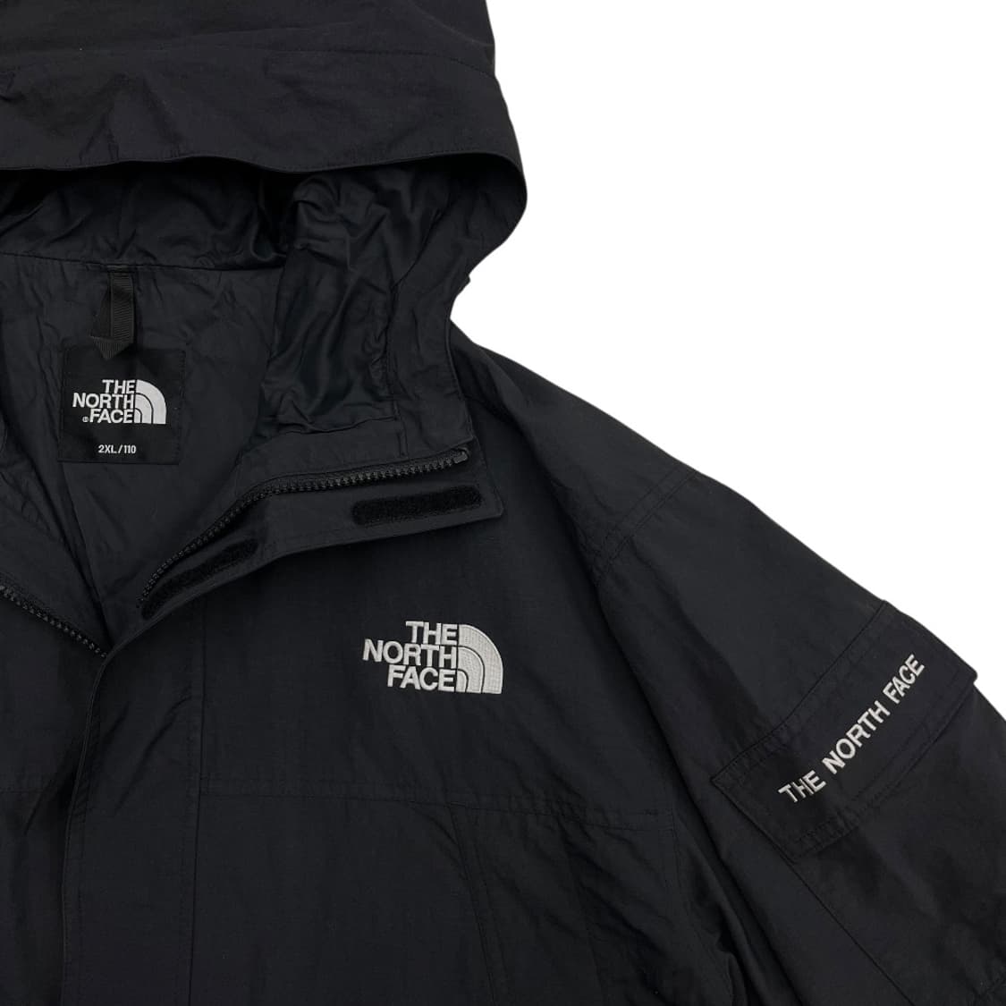 노스페이스 사이드패치 로고 블랙 후드 바람막이 2XL 상품이미지6