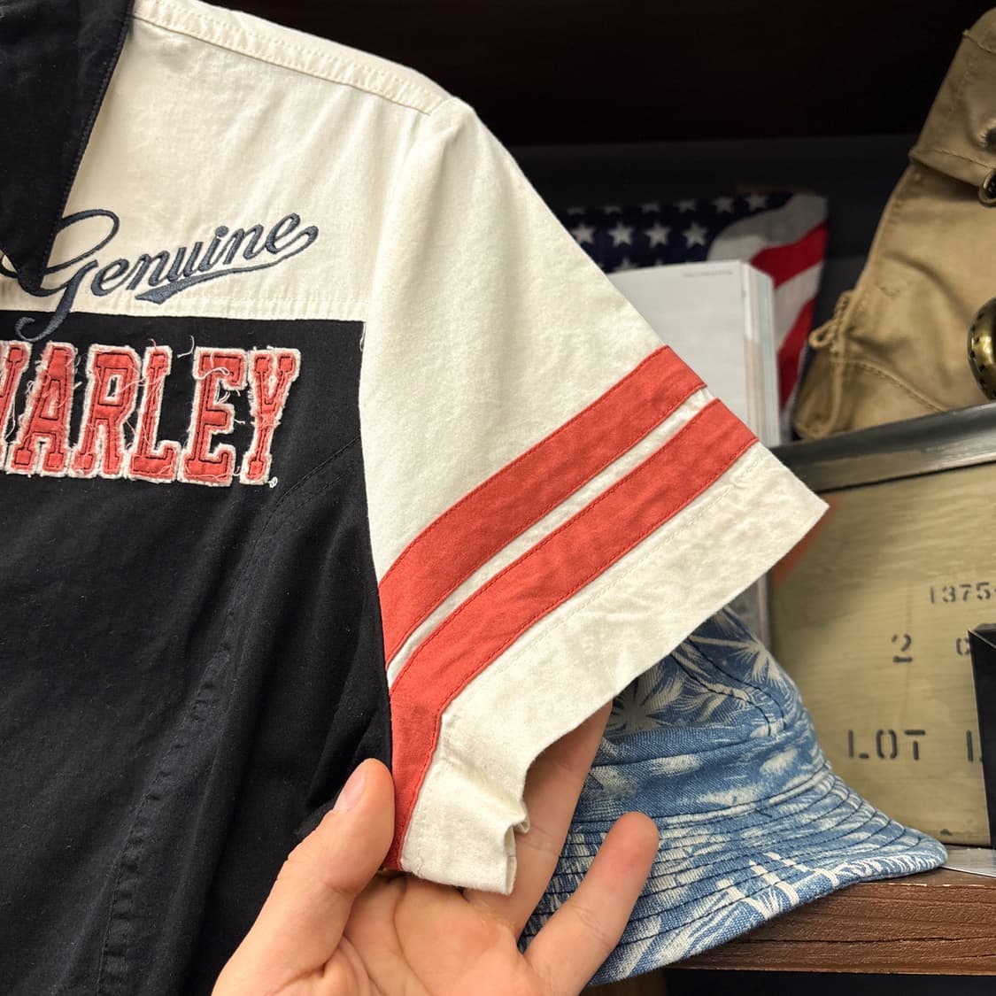 할리데이비슨 Y2K 메탈릭 엠브로이드 풀집업 메카닉셔츠 N1254 상품이미지7