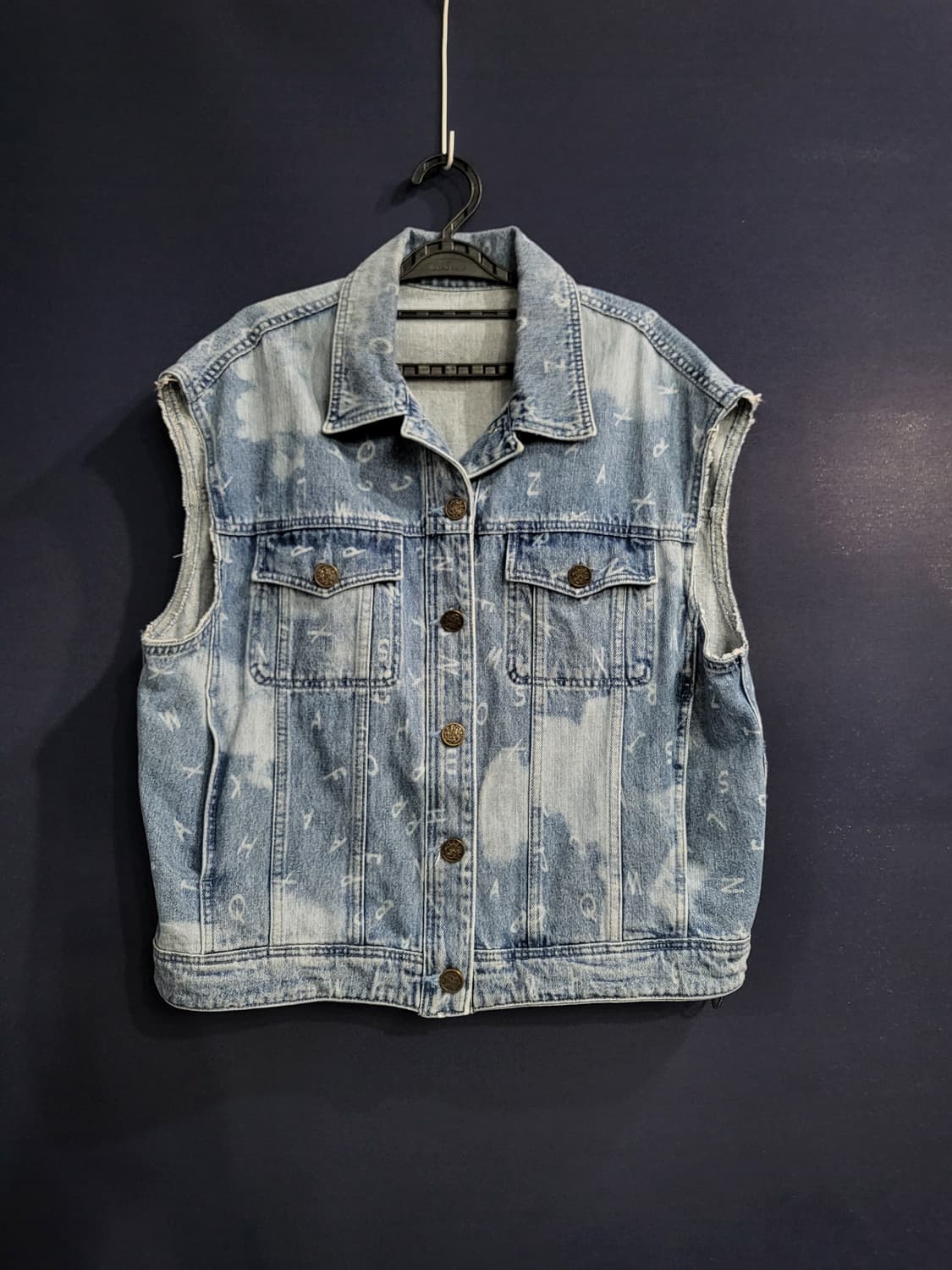 워싱 데님 오버핏 베스트 상품이미지1