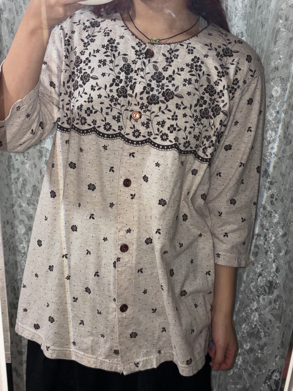 Brown flower cardigan 상품이미지7