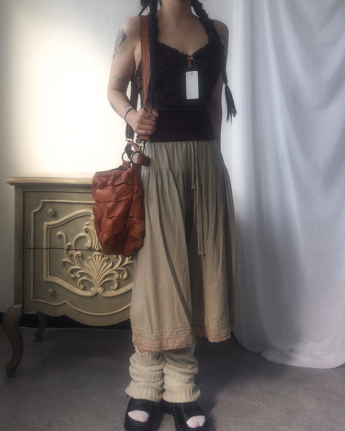 Crochet trimming cotton pants 상품이미지6