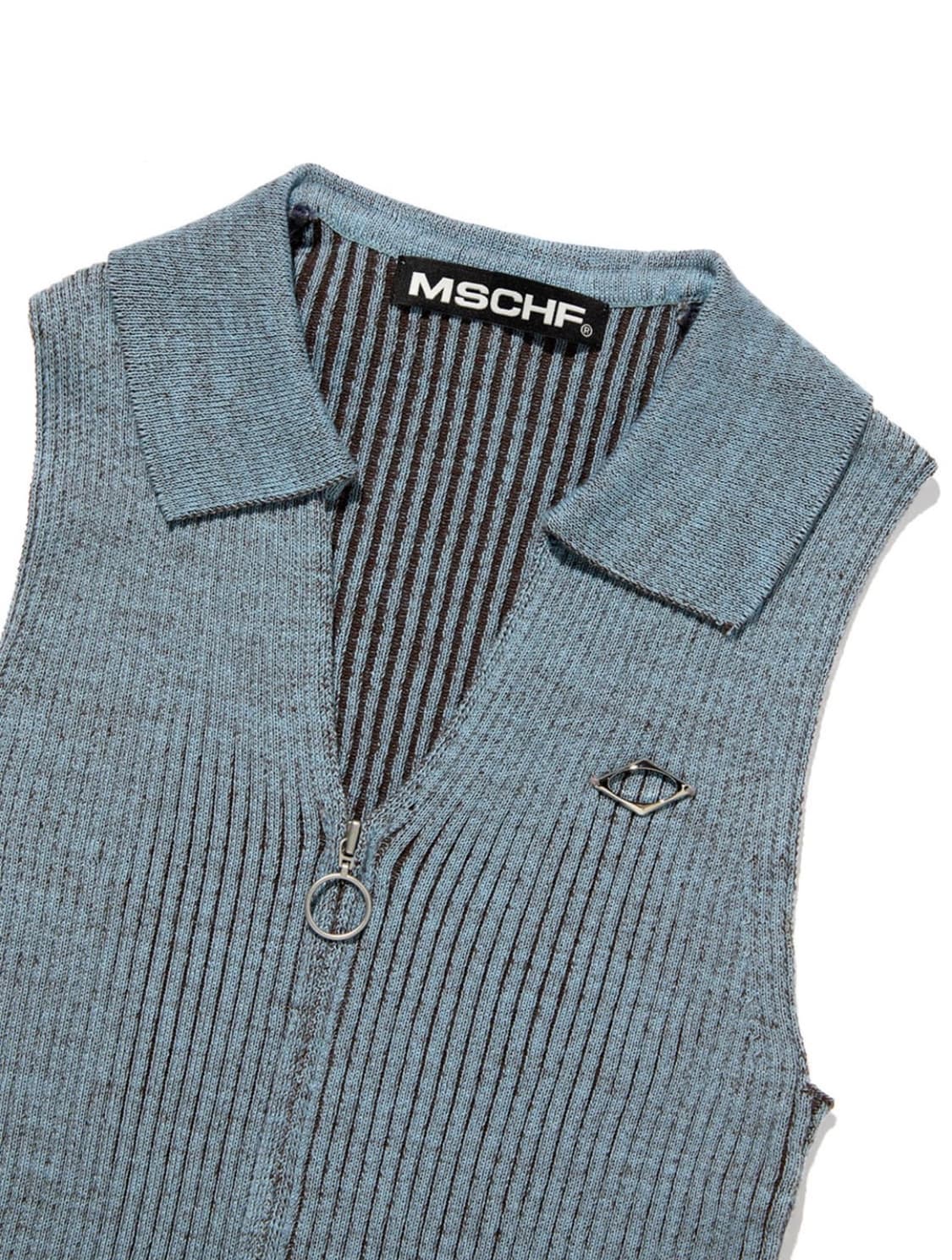 미스치프 니트 집업 하늘색 S 상품이미지3