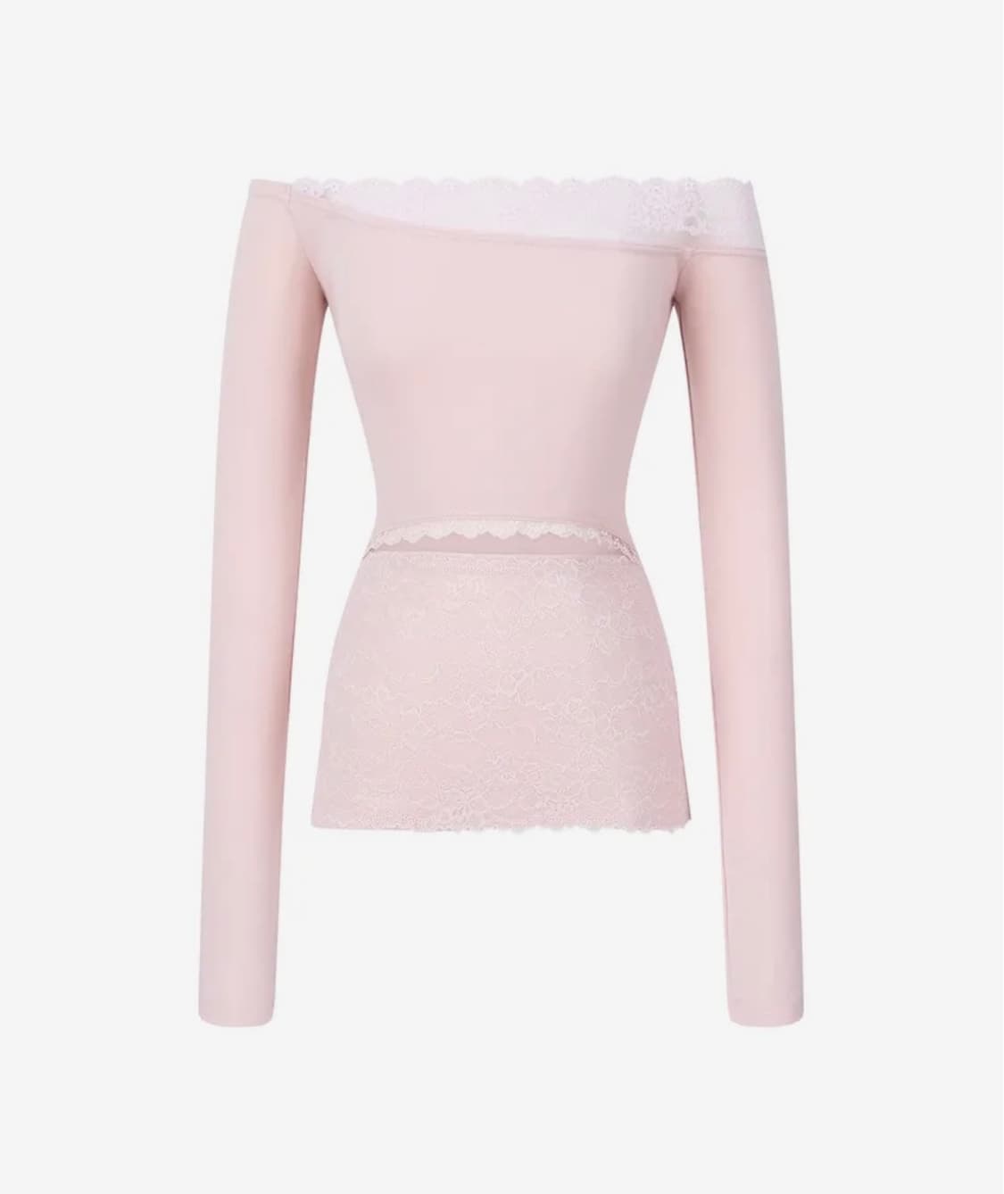 일리오 핑크 레이스 오프숄더 Pink lace off shoulder t 상품이미지2