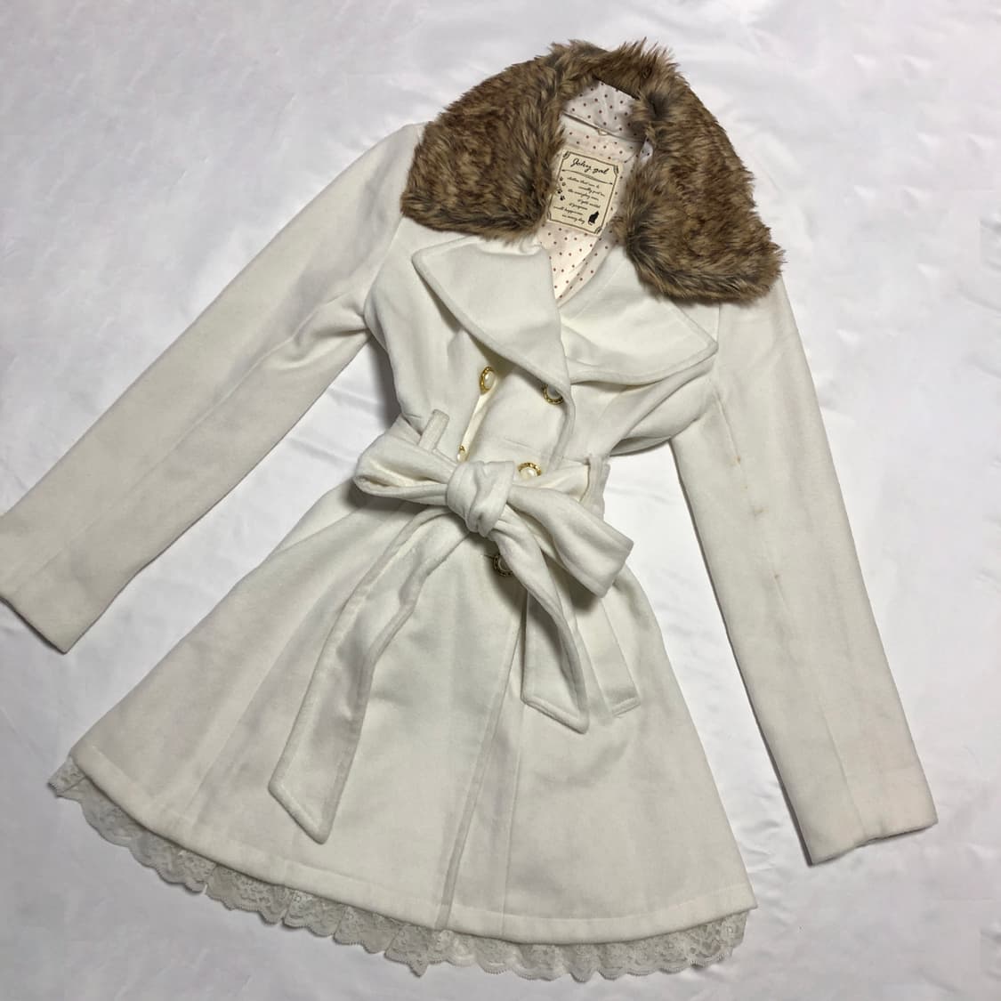 리본 레이스 코트 화이트 상품이미지2