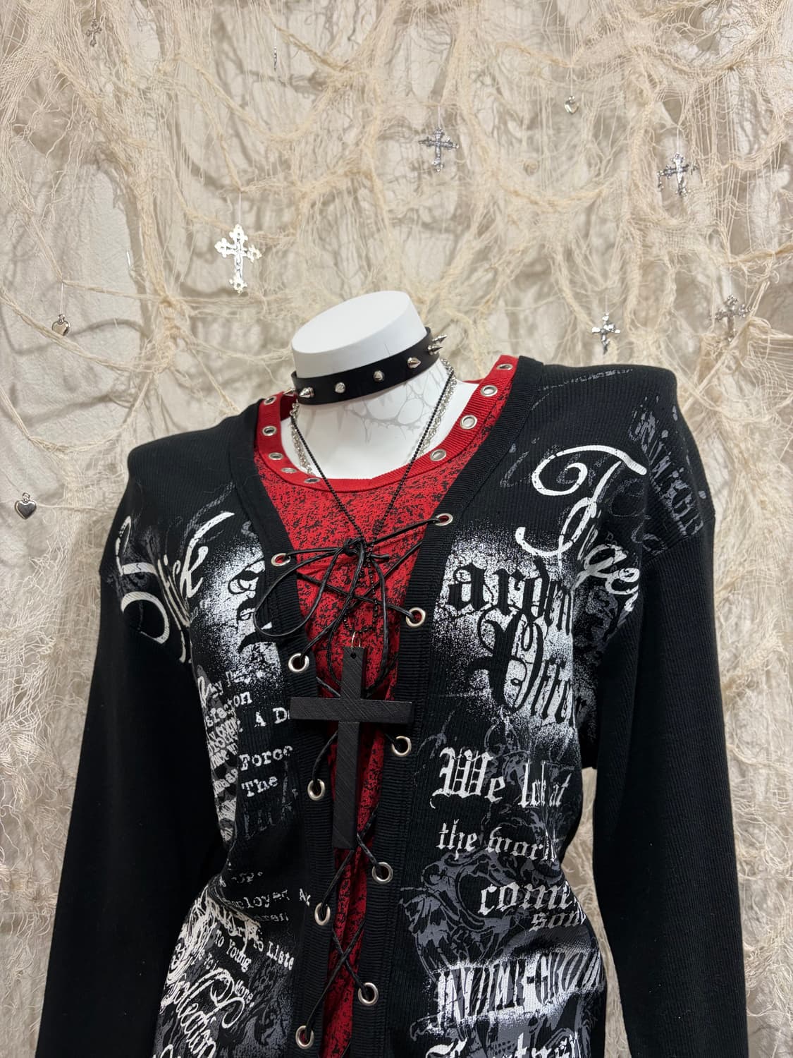 punk eyelet Gothic Layered long sleeve 상품이미지6