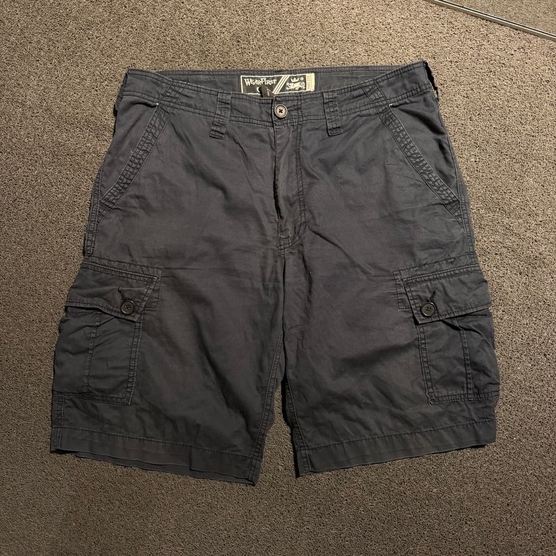 WEARFIRST 피그먼트 네이비 카고포켓 코튼 반바지 하프팬츠 34 상품이미지3