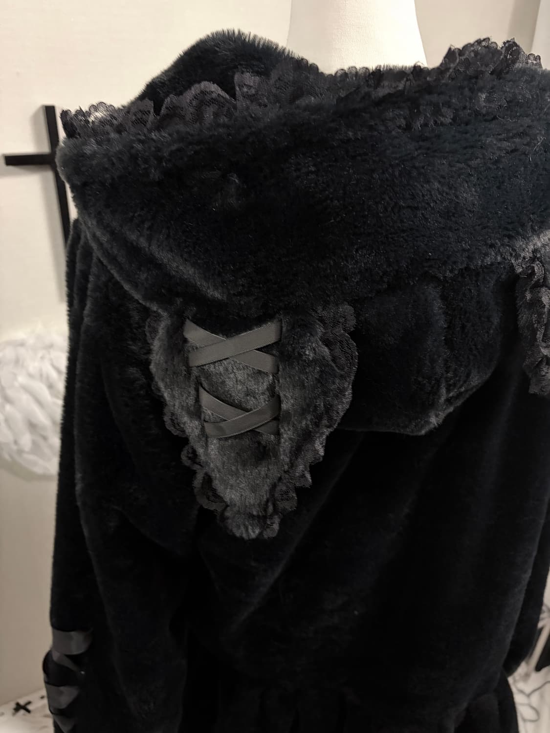 쿠로미 레이스 프릴 퍼자켓 상품이미지7