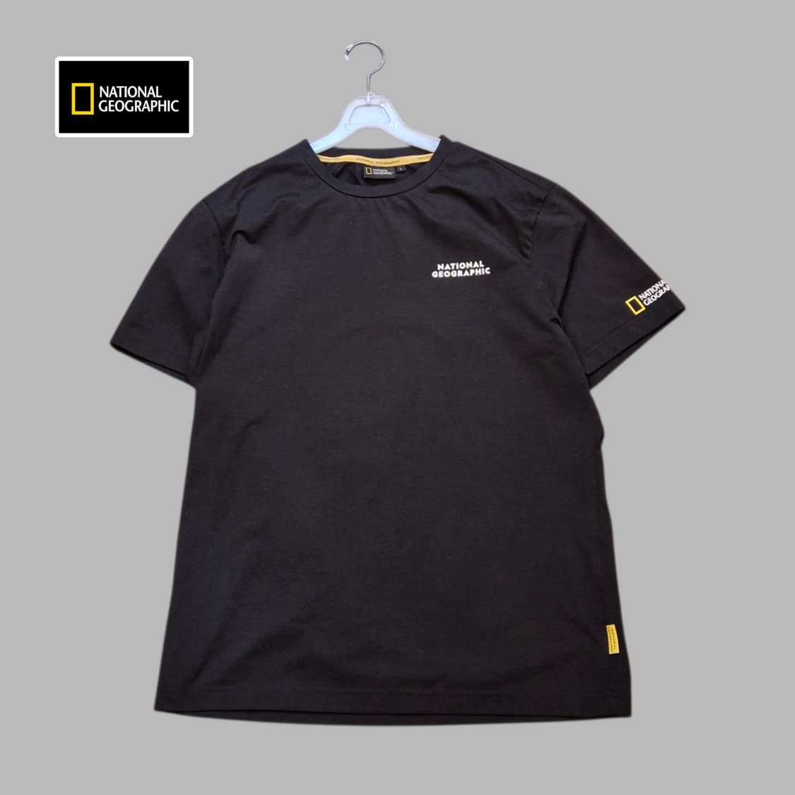 L 내셔널지오그래픽 블랙 기능성 반팔티셔츠  상품이미지1