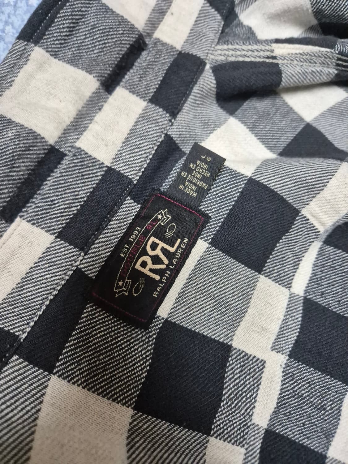 [L] 판매 or 교 L>M /  RRL 더블알엘 버팔로 체크 워크셔츠 상품이미지3