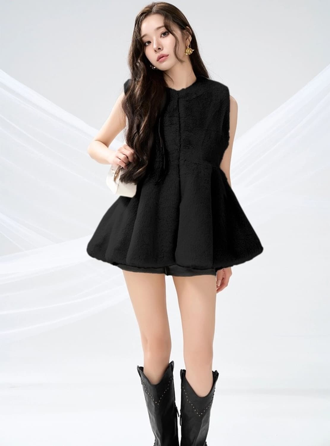 Grl 그레일 프리지아 페플럼 퍼 베스트 양상형갸루일본빈티지 상품이미지3