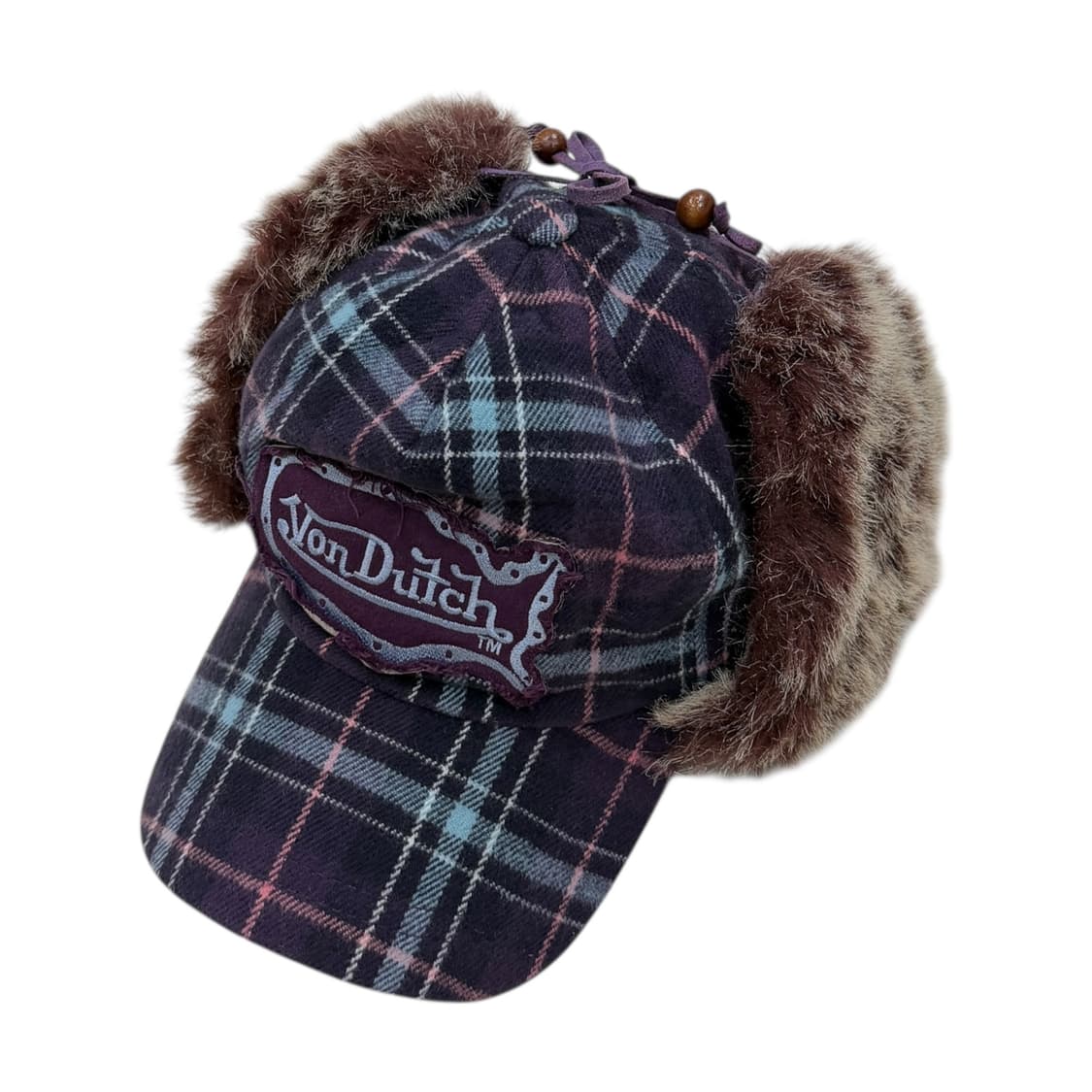본더치 빈티지 모리걸 체크 군밤 트루퍼햇 모자 상품이미지2