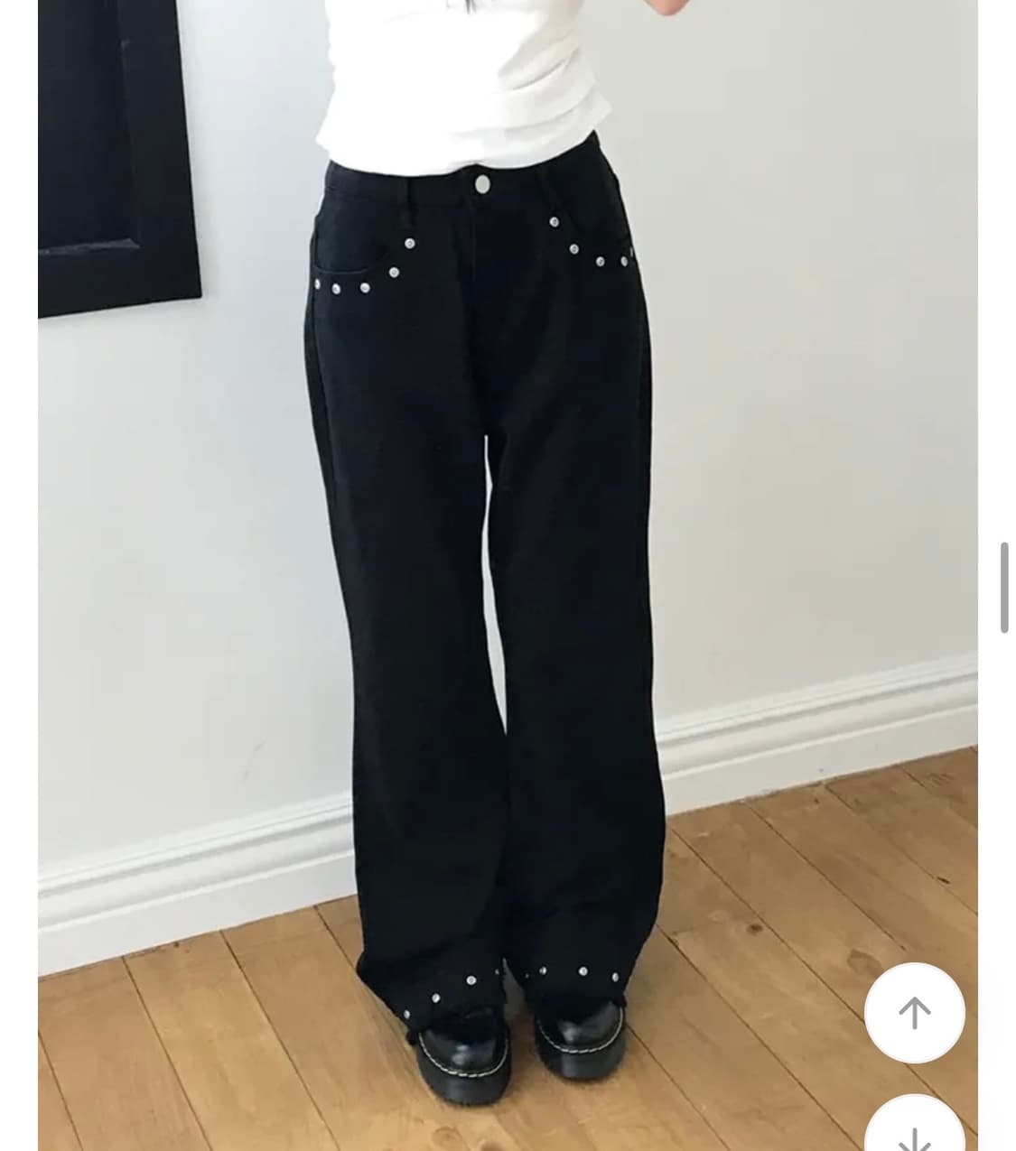 리벳 세미 부츠컷 팬츠 상품이미지2