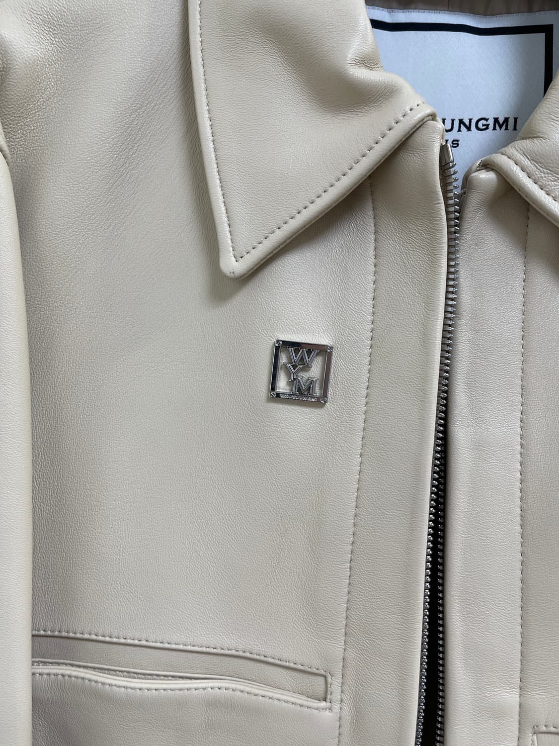 우영미 아이보리 양가죽 자켓 46 사이즈 상품이미지3