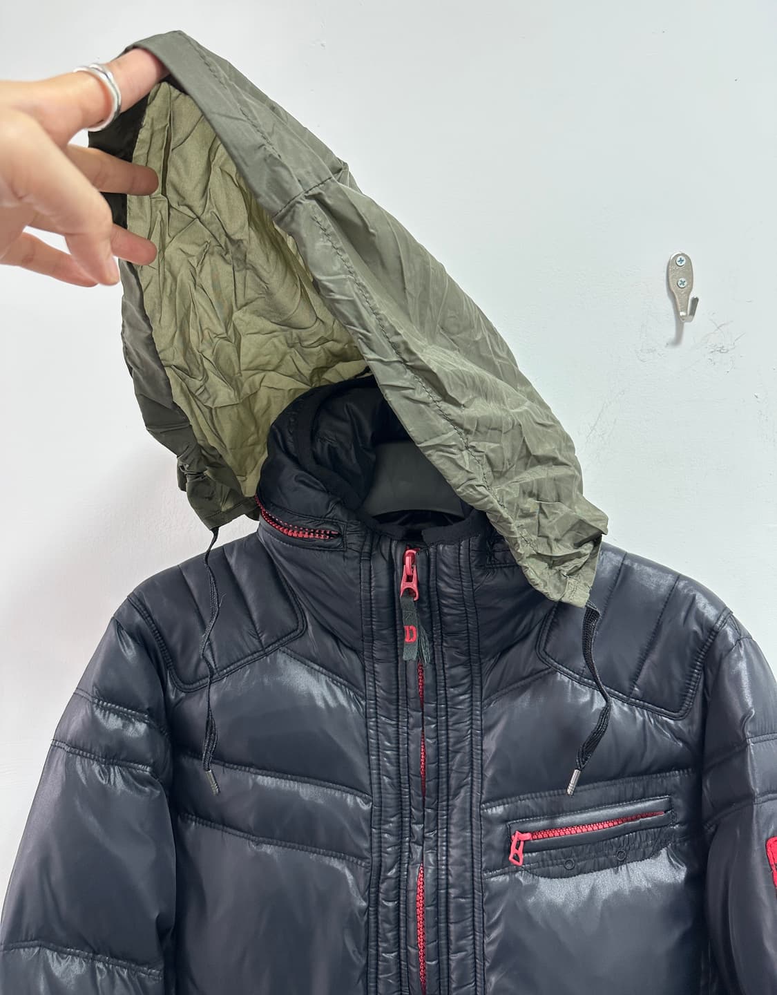 Diesel biker red puffer jacket 상품이미지7