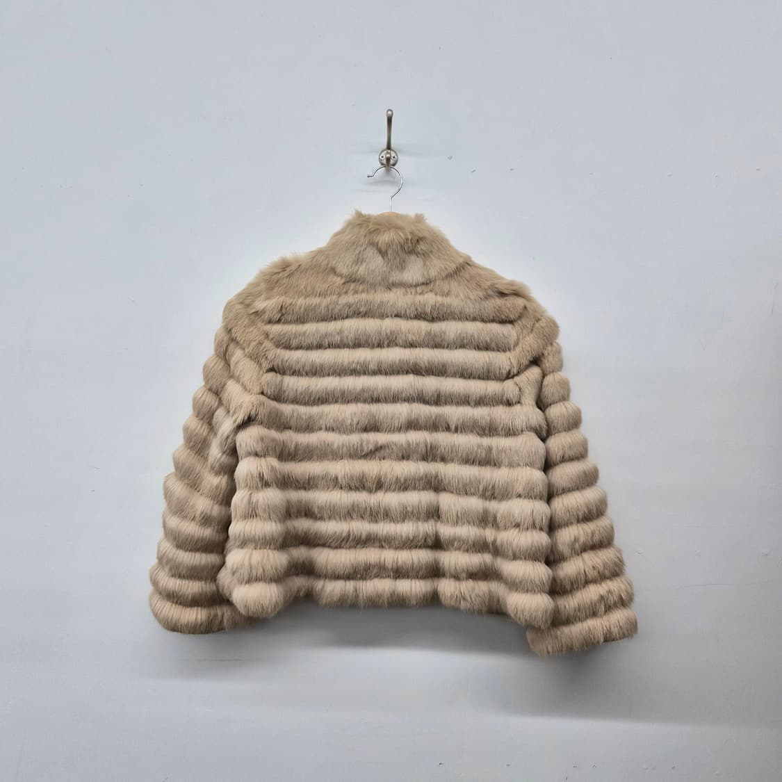 베이지 토끼털 퍼자켓 여성 S 상품이미지6