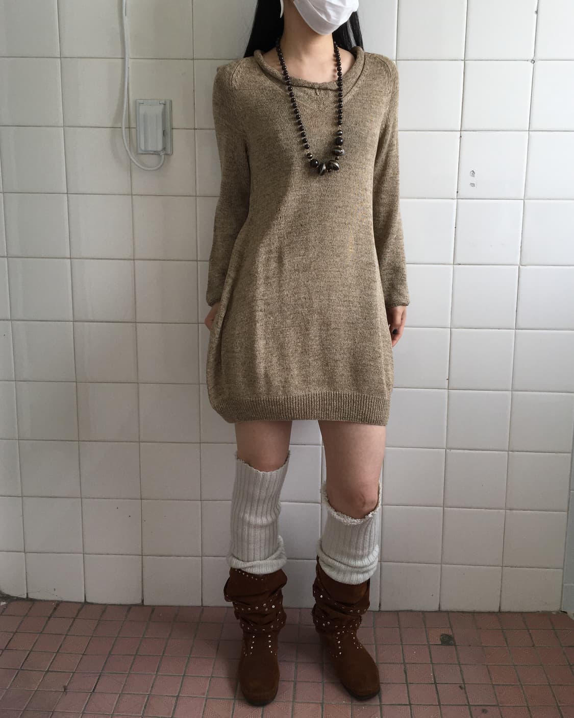Neck line point knit onepeice 상품이미지1