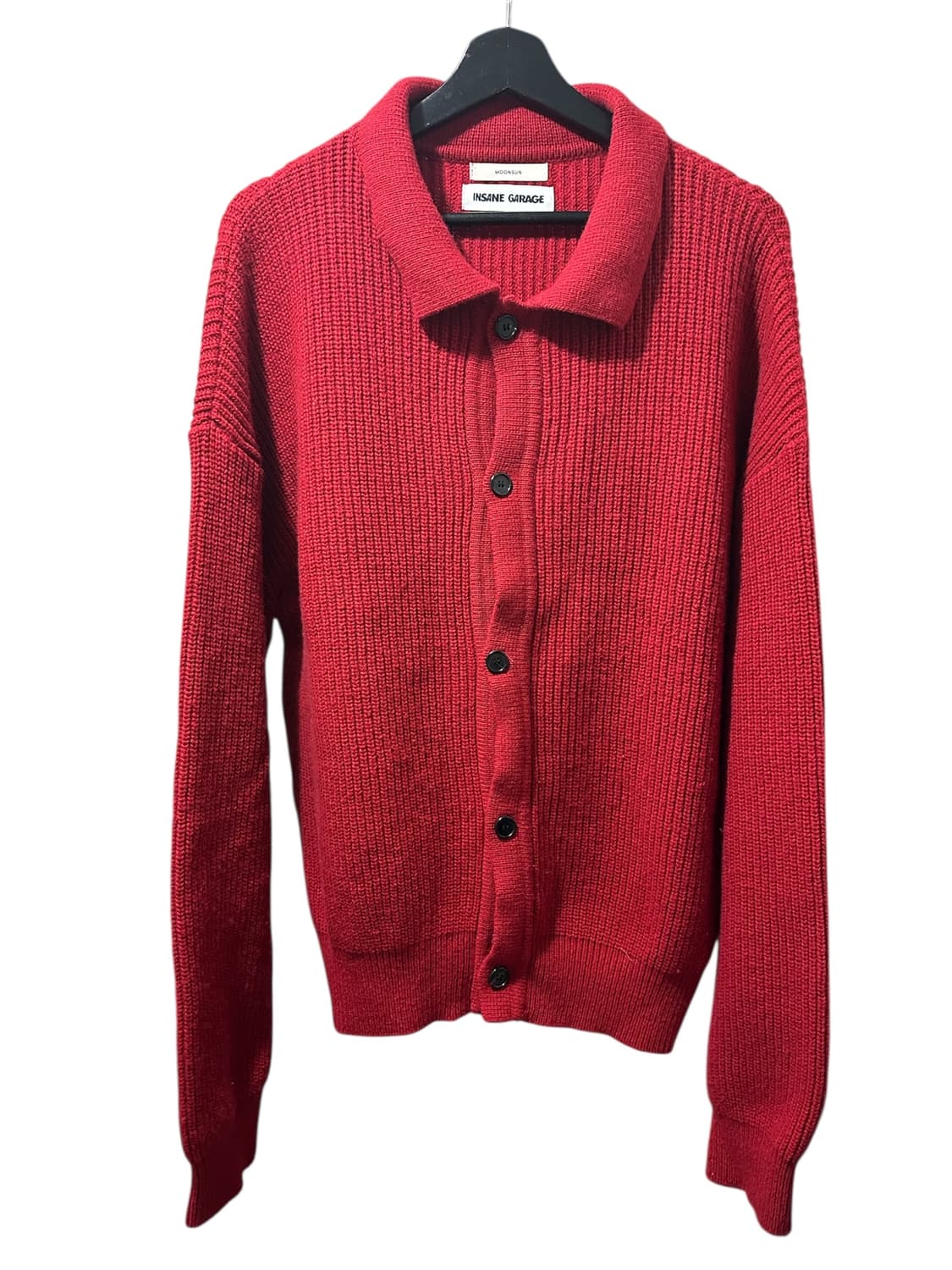 인세인개러지x문선 엘보우 아가일 홀 가디건 L 상품이미지1