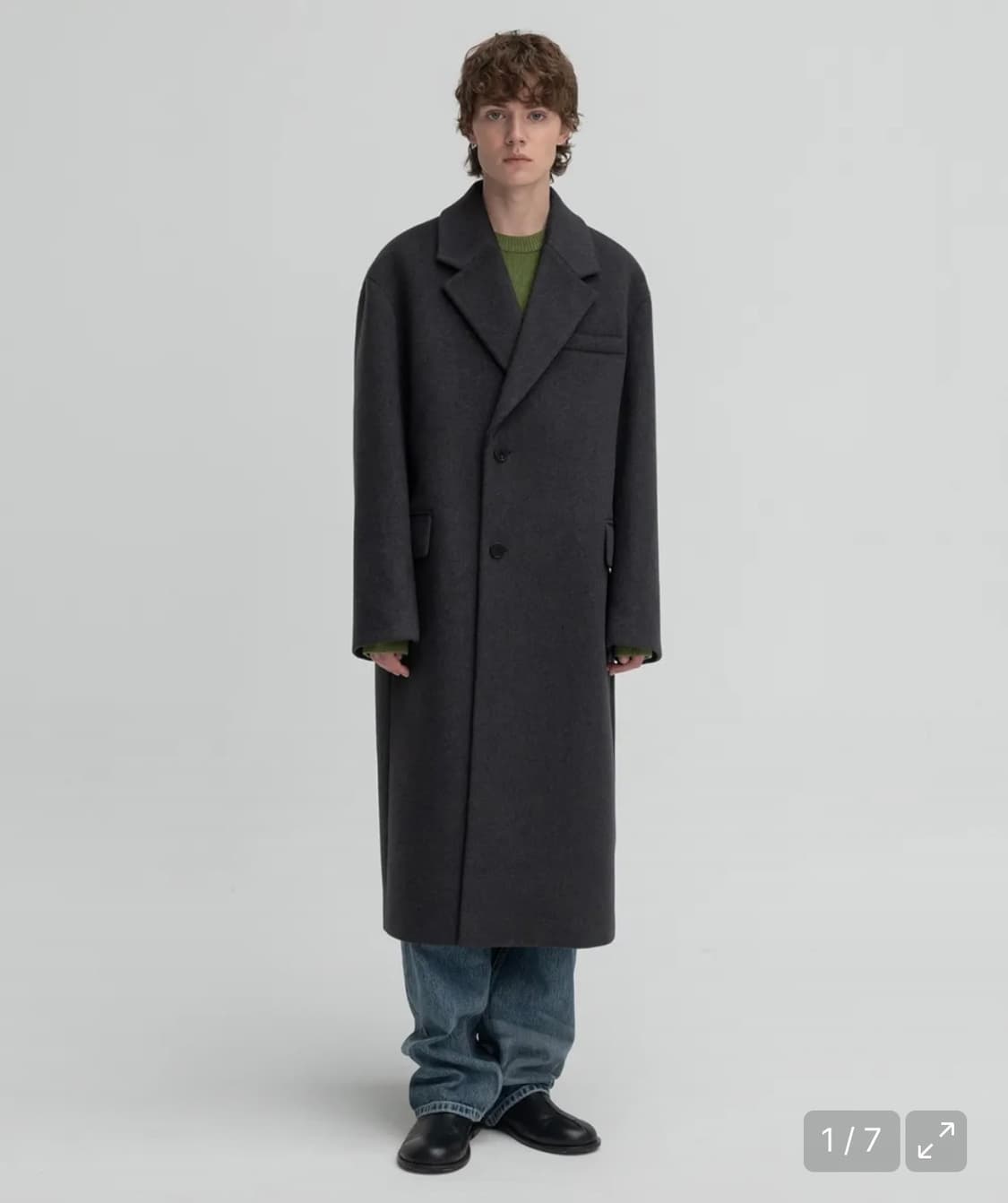 인사일런스 MTR 캐시미어 더블 코트 멜란지 그레이 팔아요! 상품이미지1