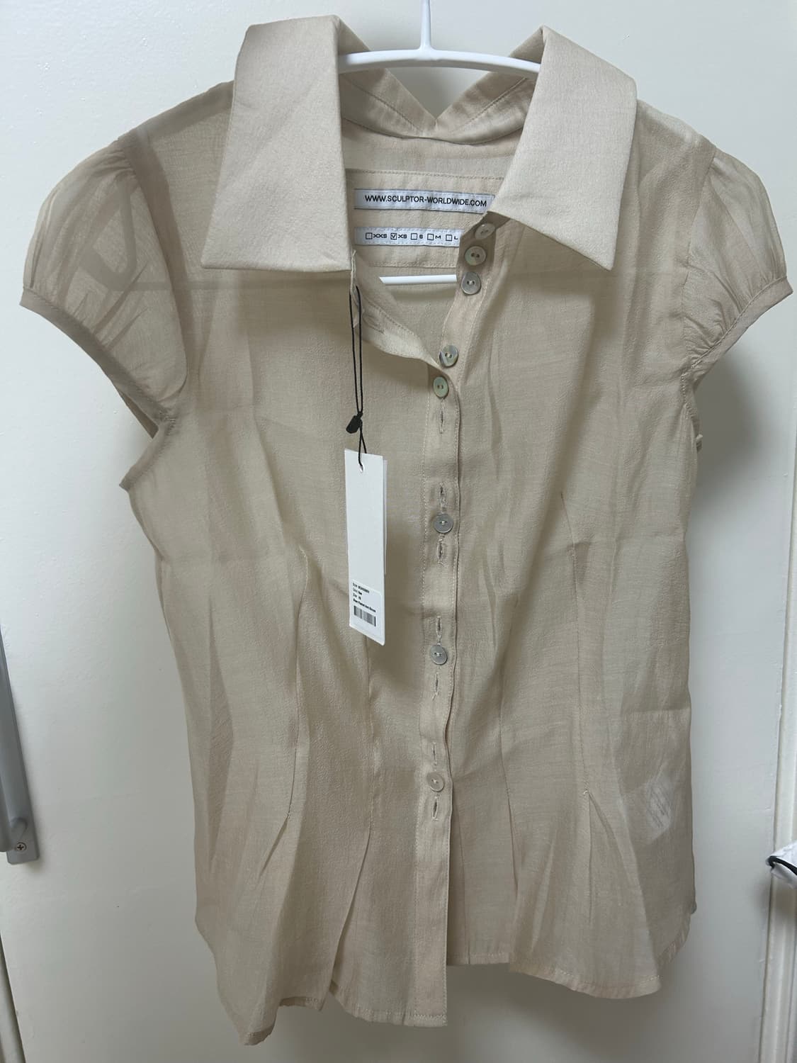 스컬프터Sheer Pleated Hem Blouse쉬어블라우스 상품이미지2