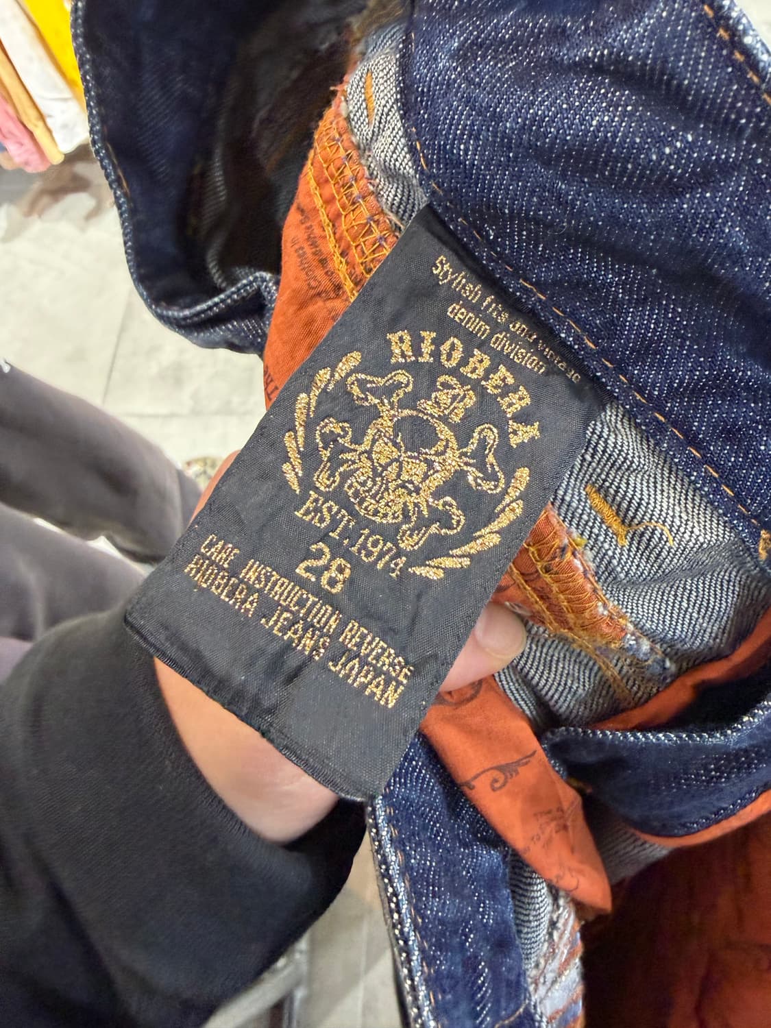 REDPEPPER 레드페퍼 오렌지 펑크 자수 데님팬츠 상품이미지5