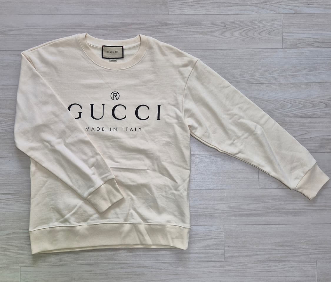 (정품) 구찌 아이보리 로고 맨투맨 XS 상품이미지1