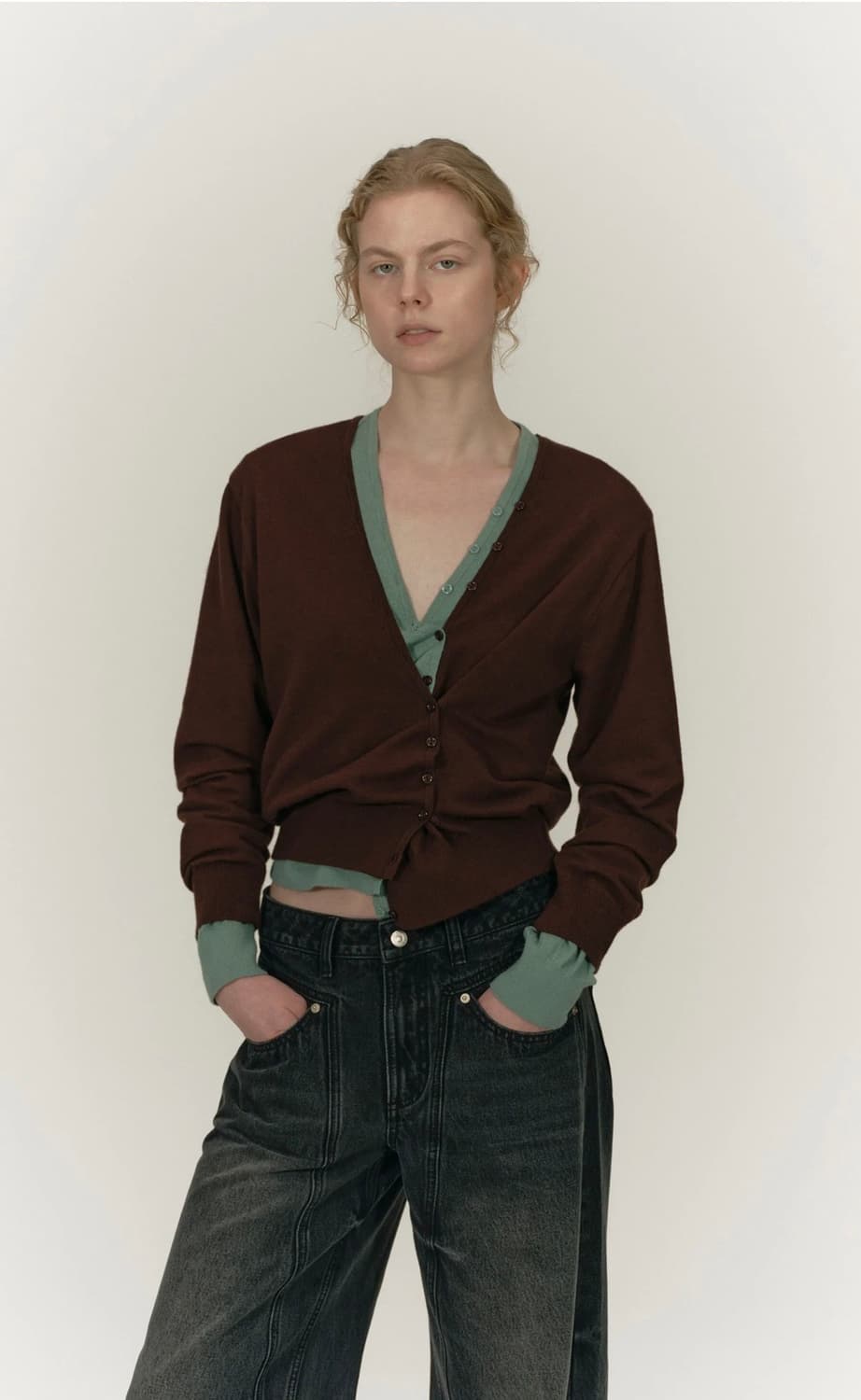 새상품) 솔티페블 투웨이 버튼 가디건 상품이미지2