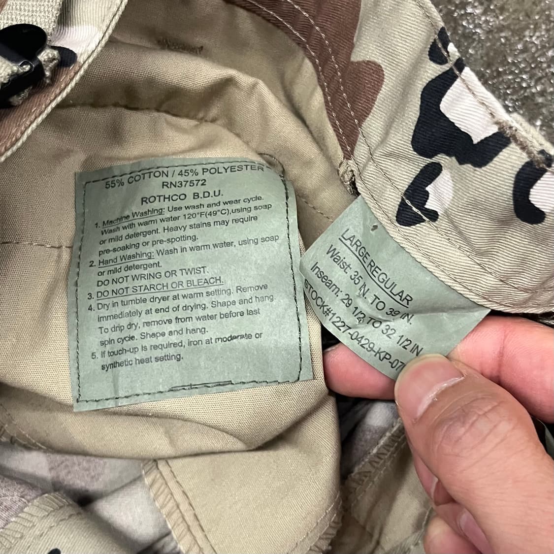데저트 카모 초코칩 BDU 팬츠 (~38“) 상품이미지6
