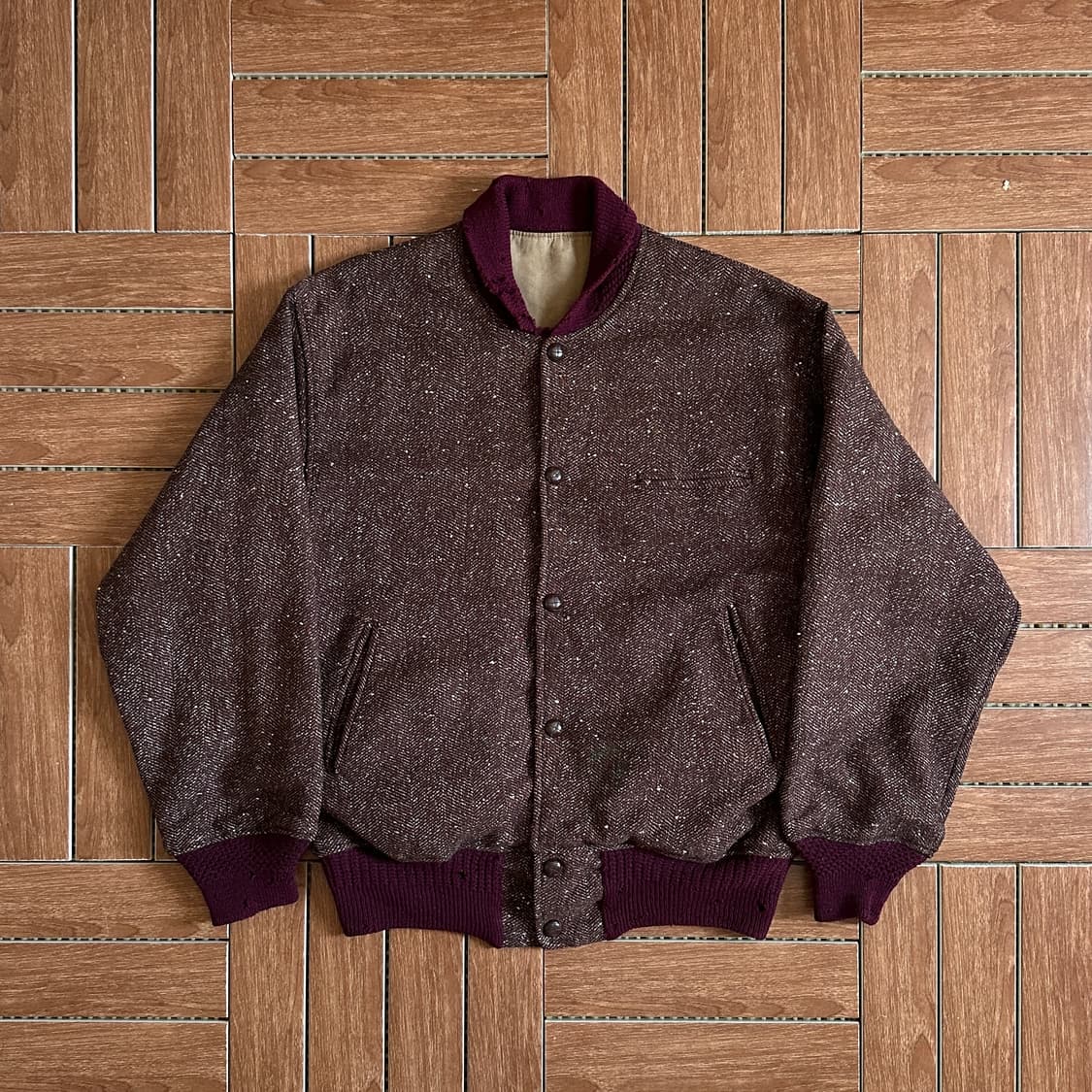 Vintage reversible tweed blouson jacket 상품이미지1