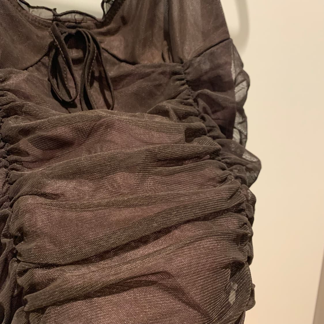 빈티지 셔링 쉬어 캐미탑 브라운 상품이미지2