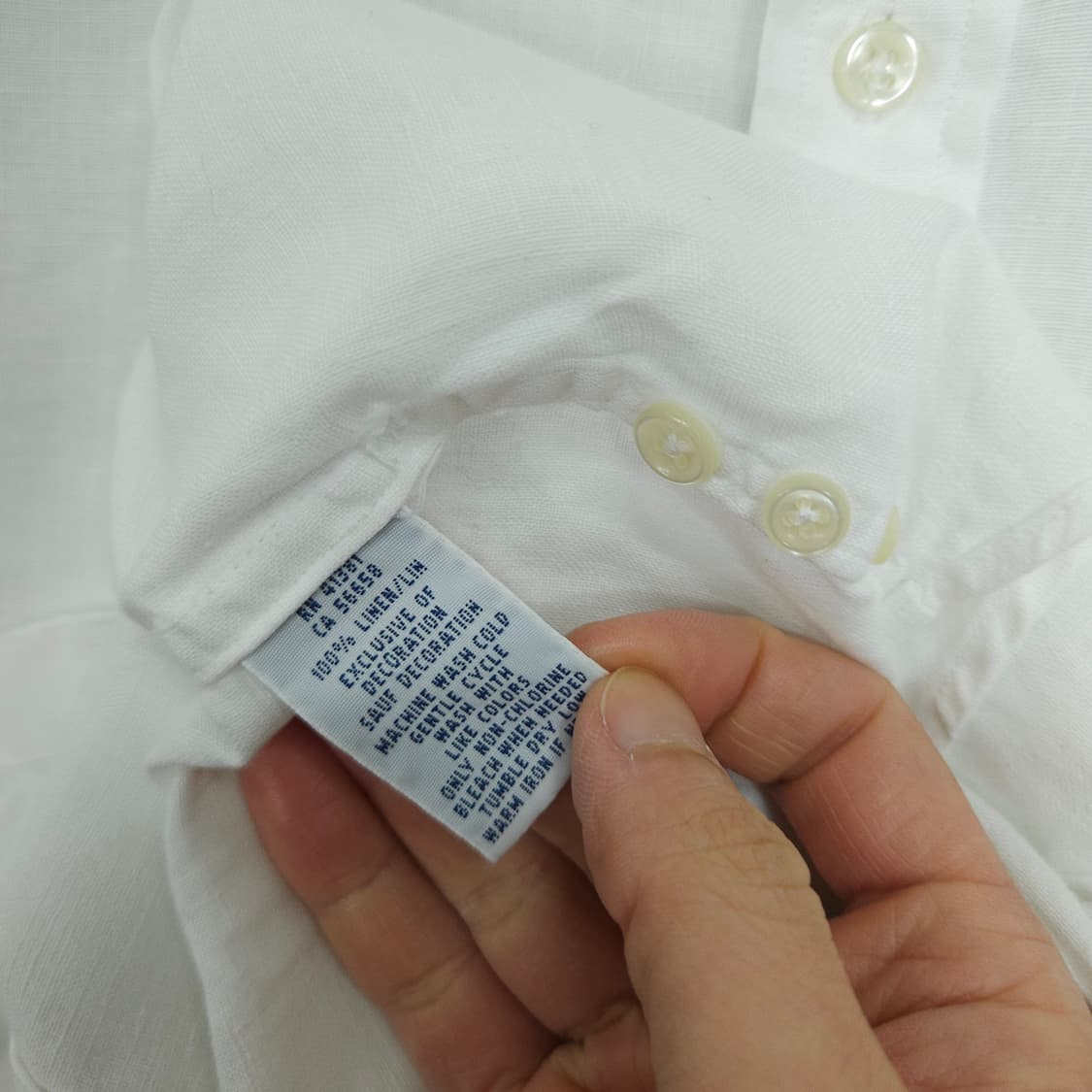 폴로 랄프 로렌 신형 린넨 화이트 셔츠 XS 상품이미지5