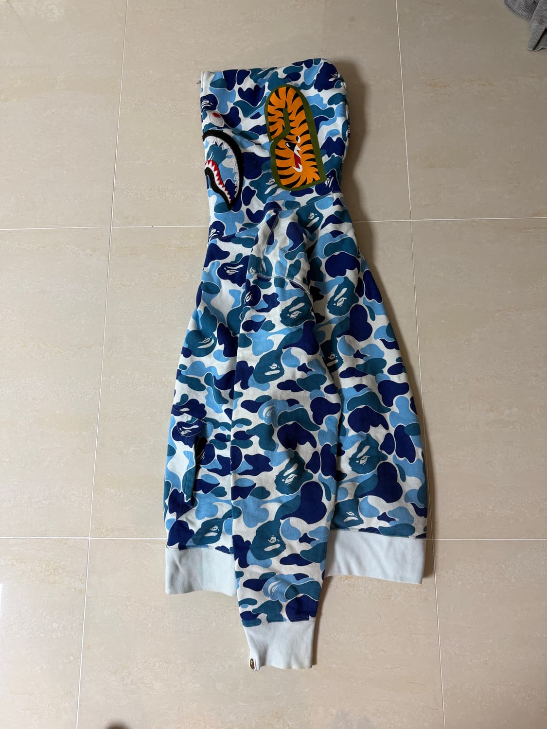 2xl)베이프 청계 블루카모 후드집업 상품이미지3