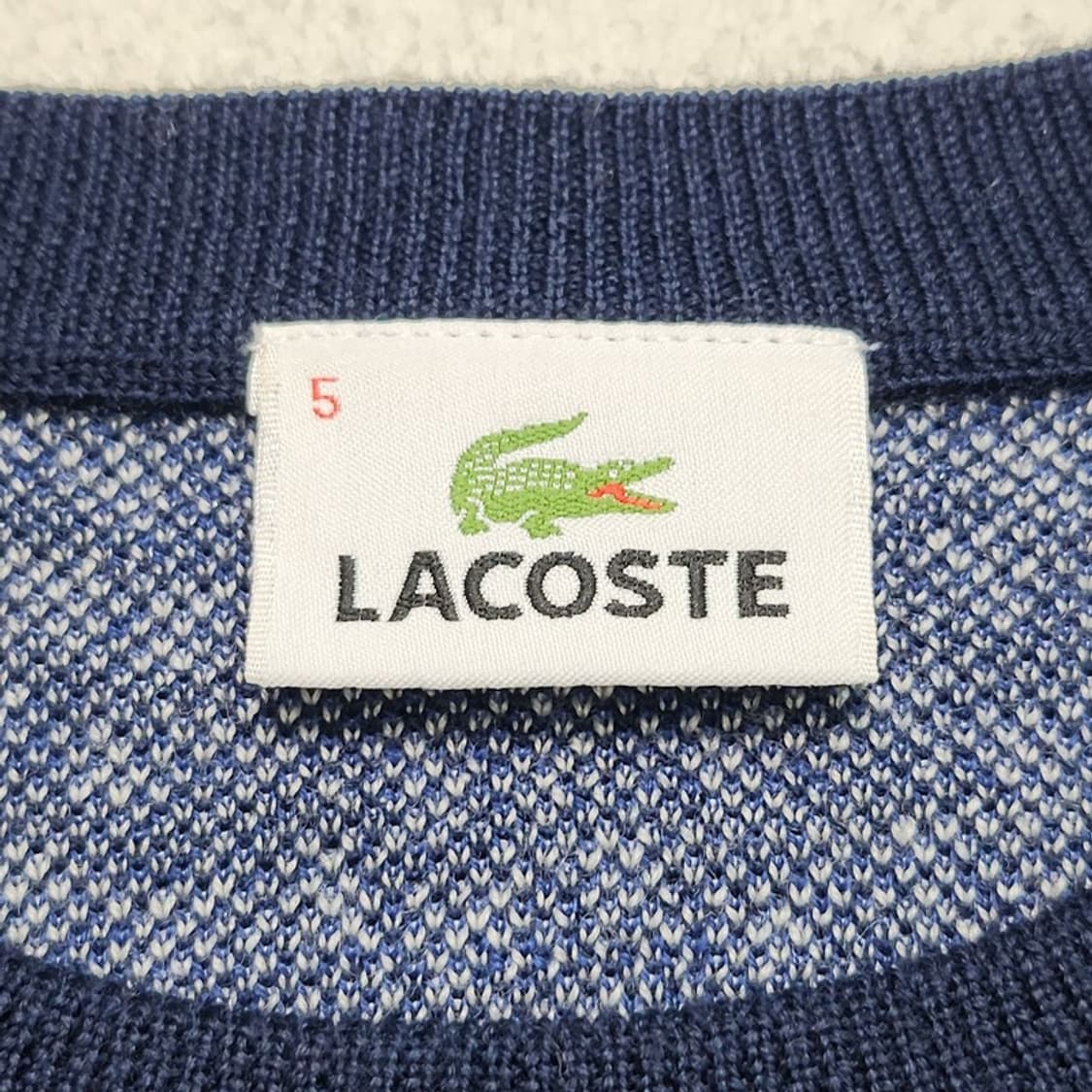 LACOSTE 네이비 패턴 울니트 5 상품이미지5