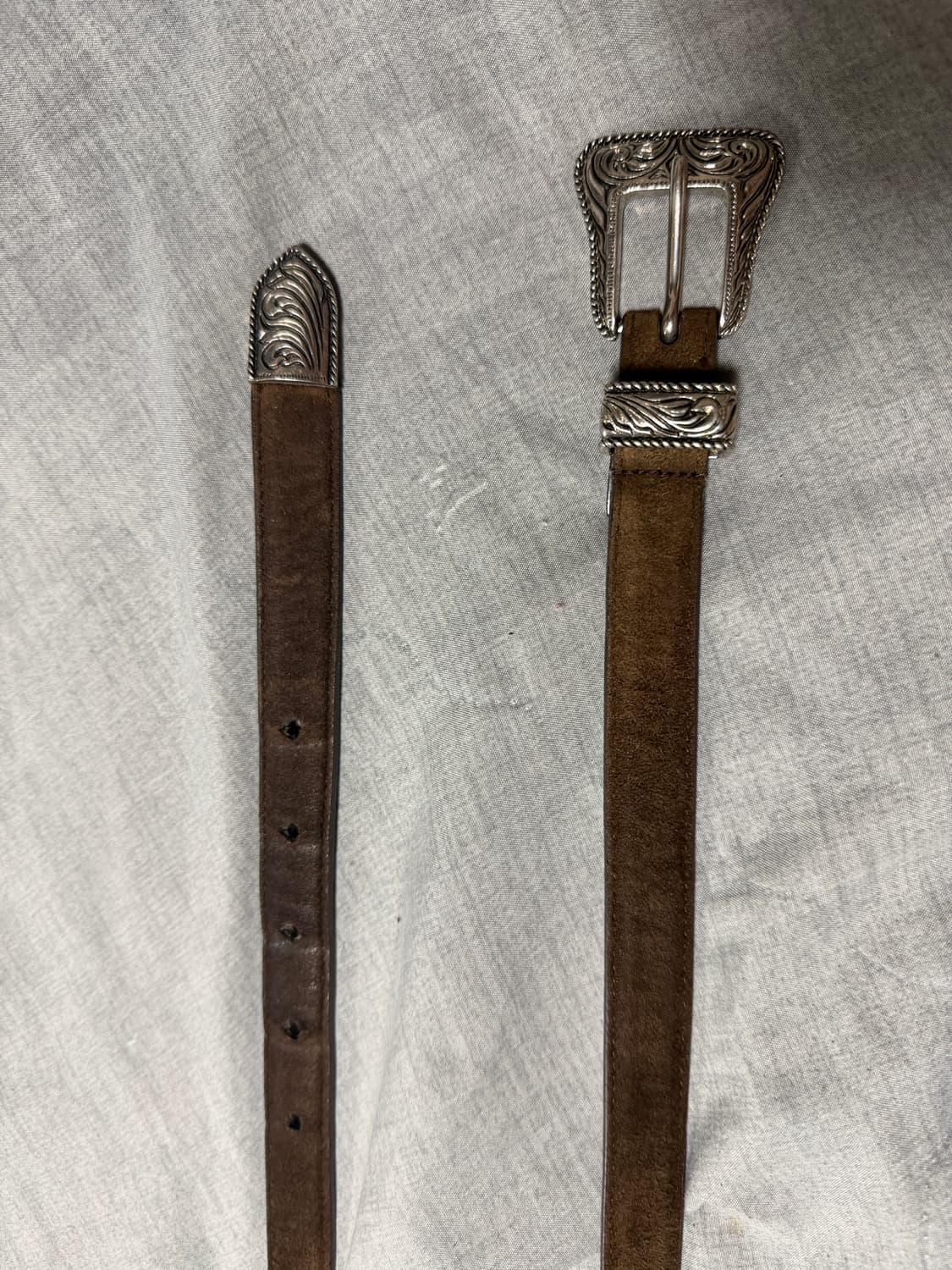 생로랑 웨스턴 벨트 브라운 스웨이드 90cm 팝니다.   상품이미지1