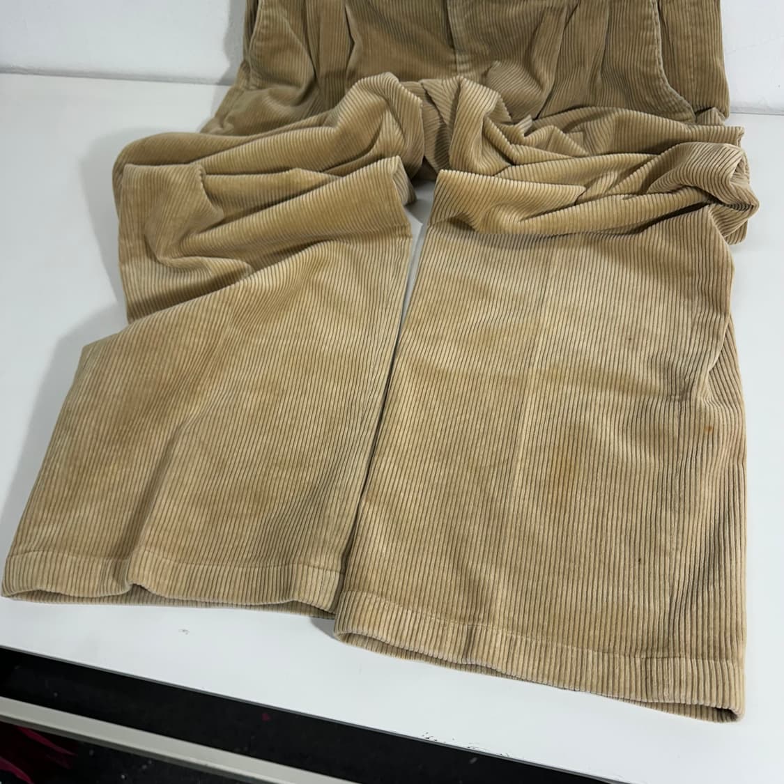 31-32 YSL 입생로랑 베이지 투턱 코듀로이팬츠 상품이미지5