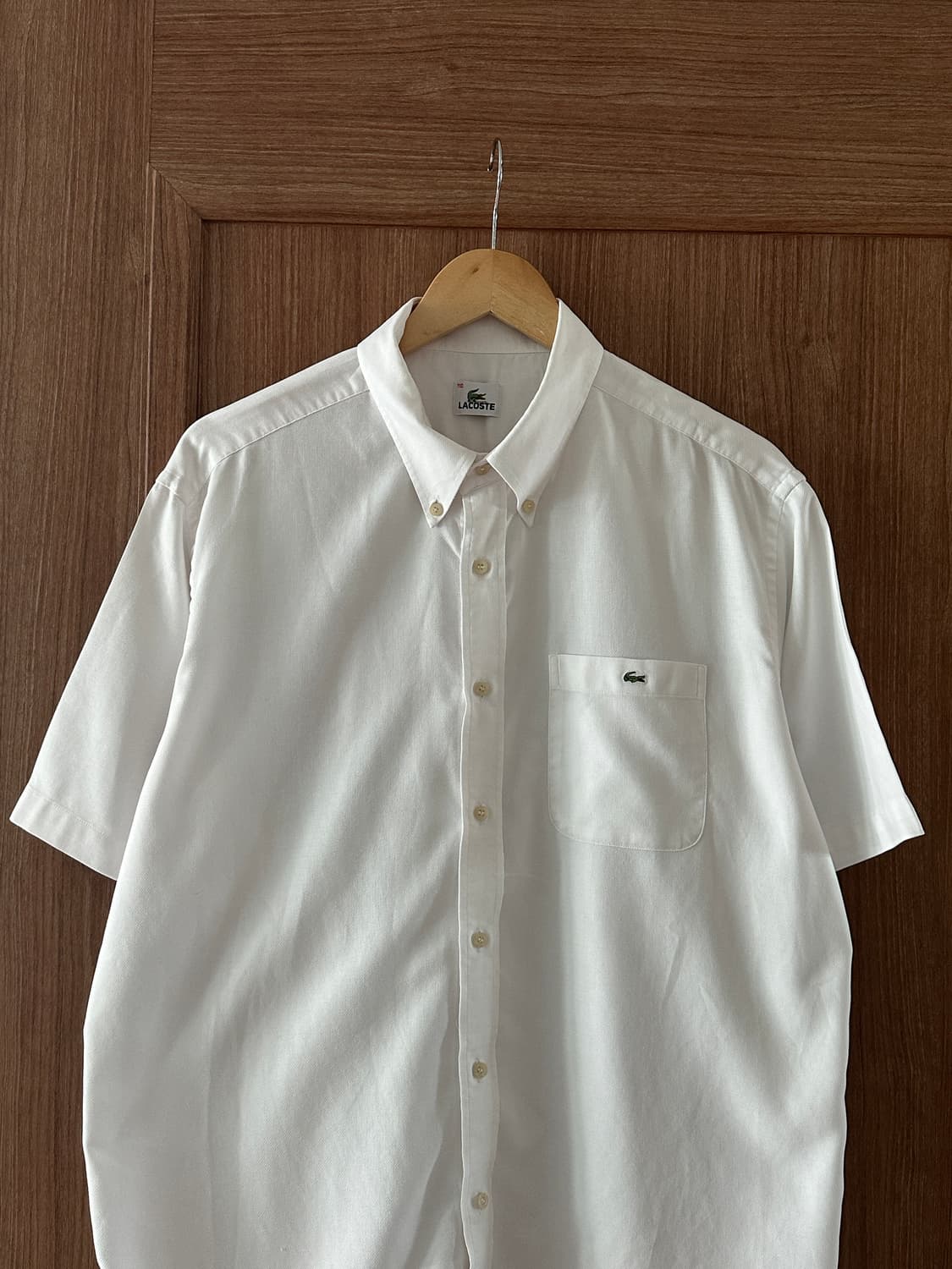 LACOSTE 화이트 버튼다운 반팔 셔츠110 상품이미지5