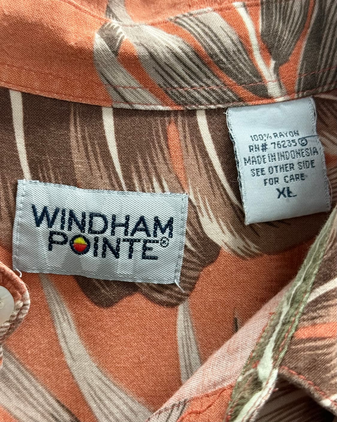 WINDHAM POINTE 트로피칼 패턴 하와이안 셔츠 반팔 핑크 XL 상품이미지5