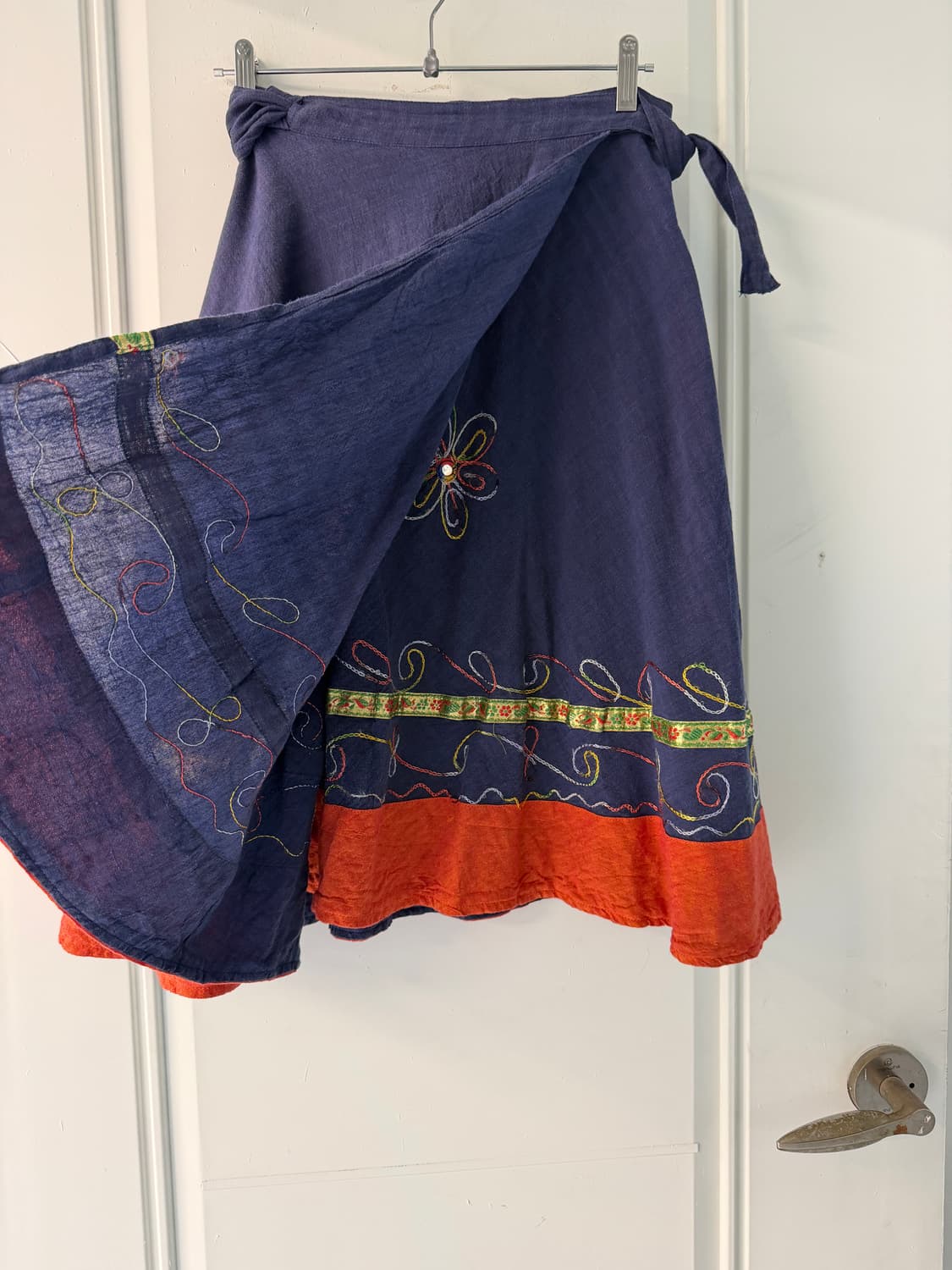 일본빈티지 모리 히피 자수 랩스커트  상품이미지3
