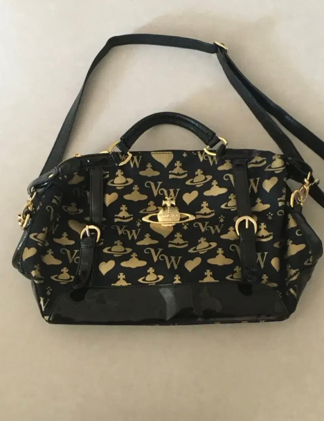 비비안웨스트우드 블랙 골드 발렌타인 가방 토트백 숄더백 갸루 오네 펑크 상품이미지1