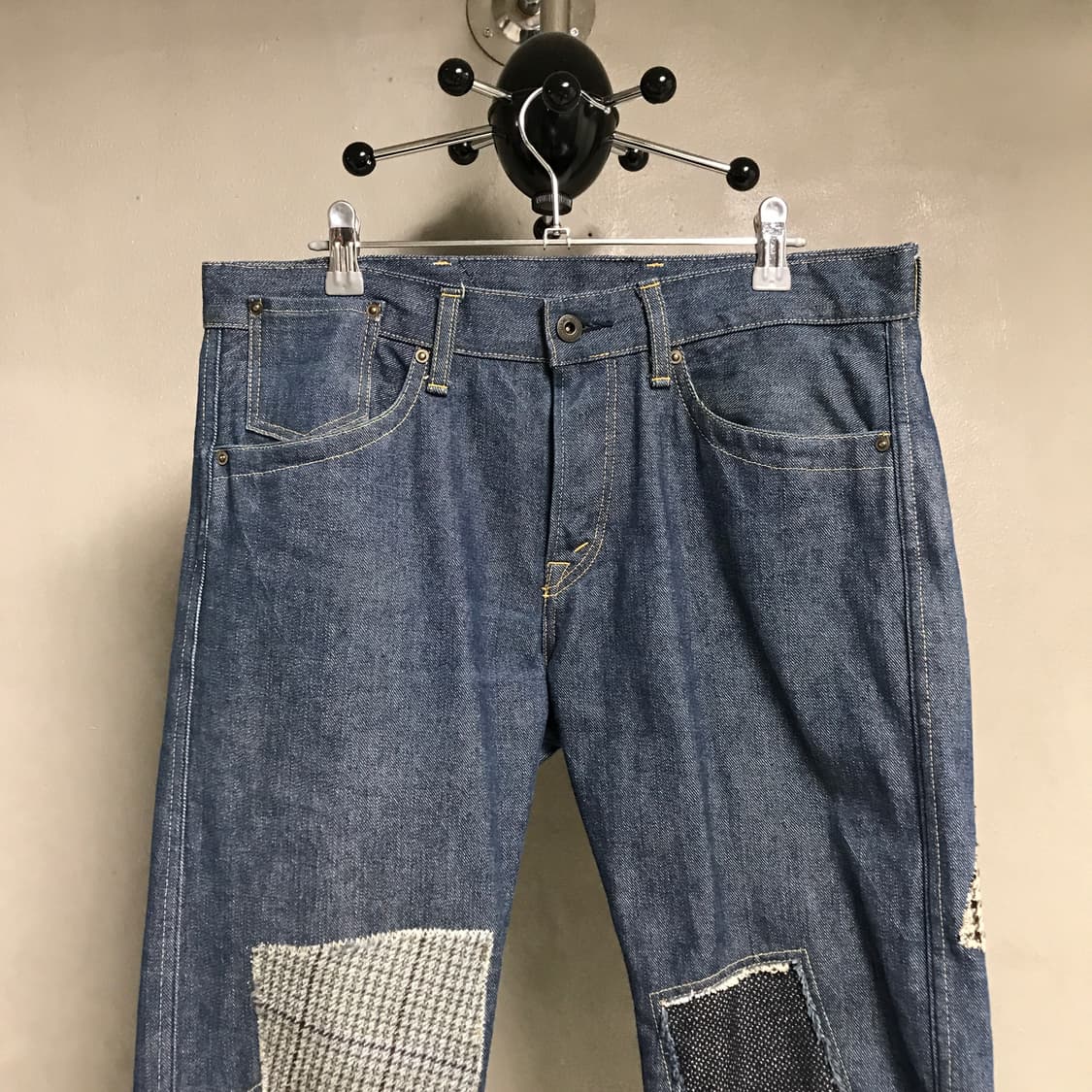 준야와타나베 패치워크 데님 팬츠 S 상품이미지2