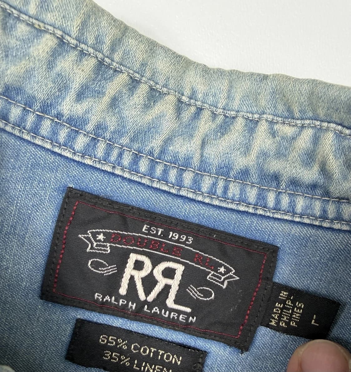 RRL 더블알엘 슬림핏 데님 웨스턴 셔츠 상품이미지2