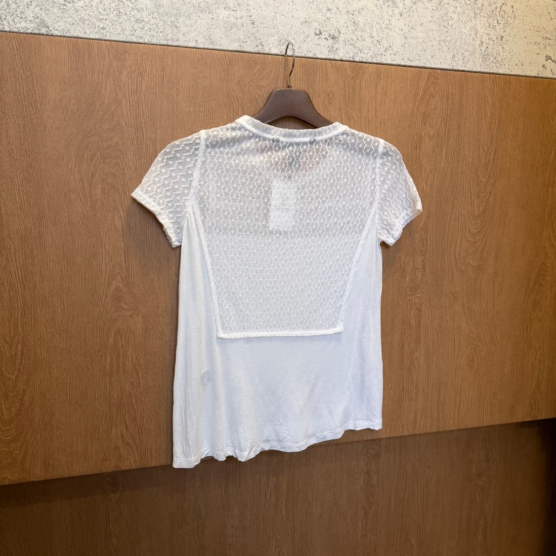 마크 바이 마크 제이콥스 반팔 티셔츠 시스루 레이스 패널 디테일 화이트 상품이미지2