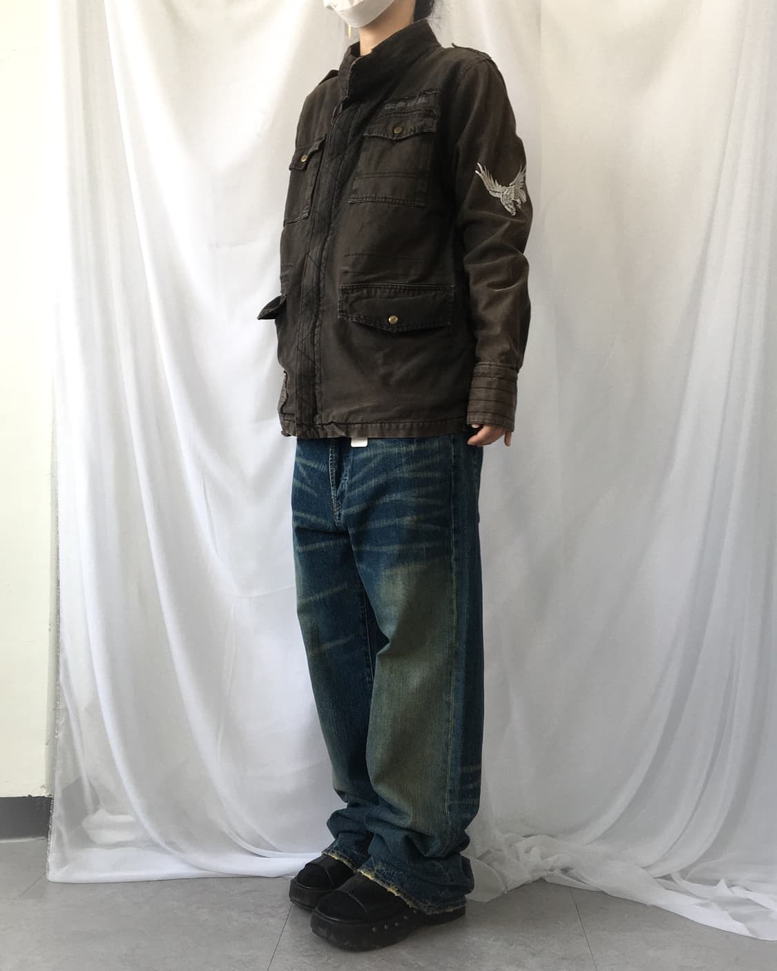 Back point washing dark brown jacket 상품이미지7