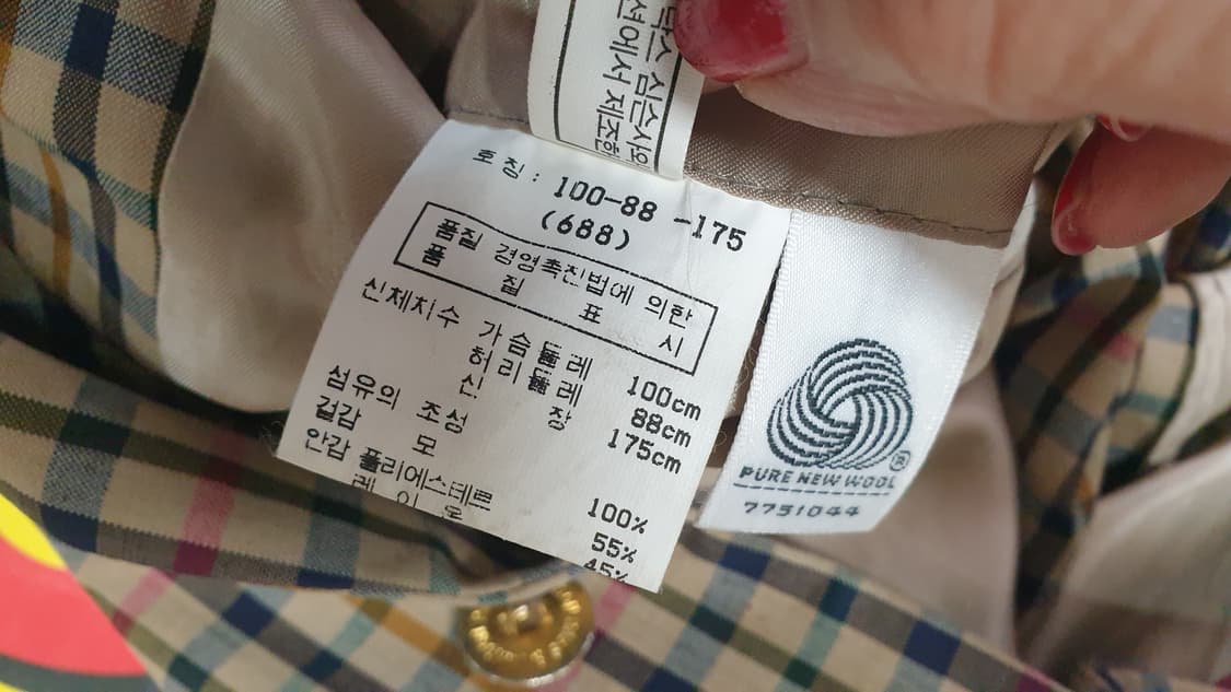 닥스 체크  봄 여름 자켓 울100% 100사이즈 상품이미지9