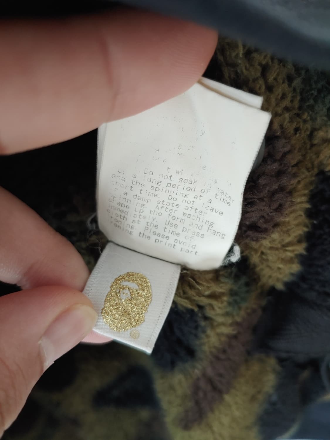 [L] 베이프 1ST 그린카모 플리스 샤크후드 반집업 상품이미지8