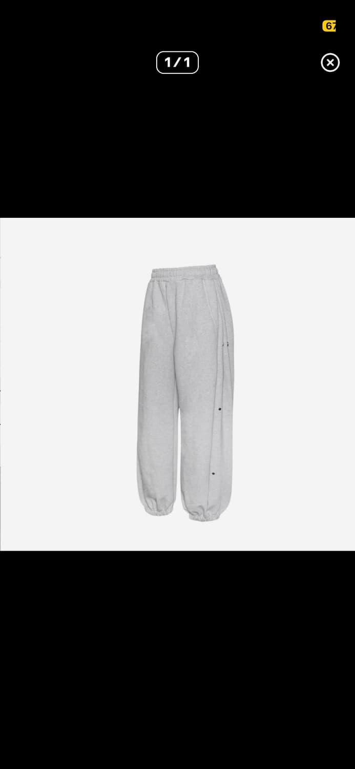 MJD 사이드 스냅 와이드 헤비 스웻 팬츠 멜란지 그레이 S 상품이미지1