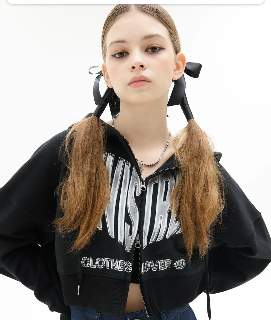 러브이즈트루 투웨이 크롭 후드 집업 상품이미지6