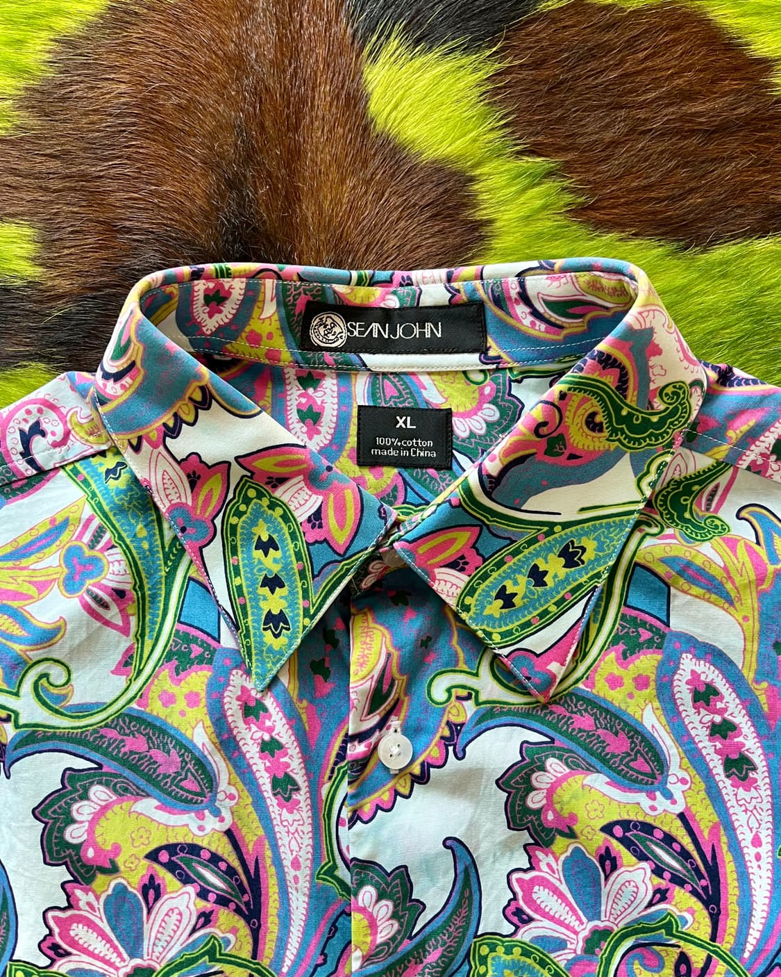 2000s SeanJohn Paisley Pattern Big Shirt 상품이미지4
