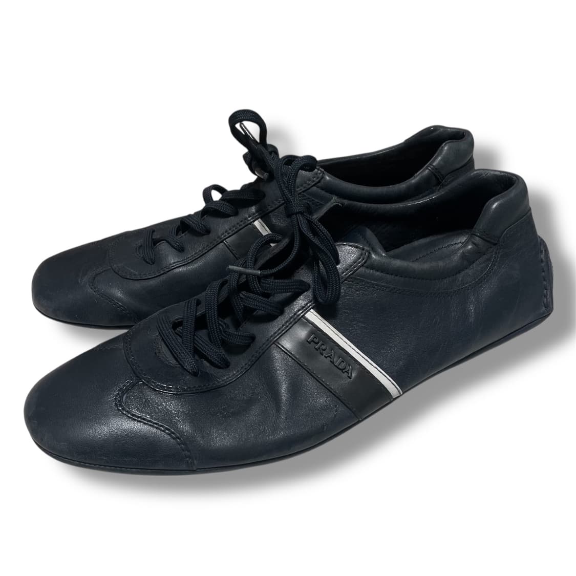 275~280) 프라다 레더 사이드 로고 스니커즈 상품이미지1