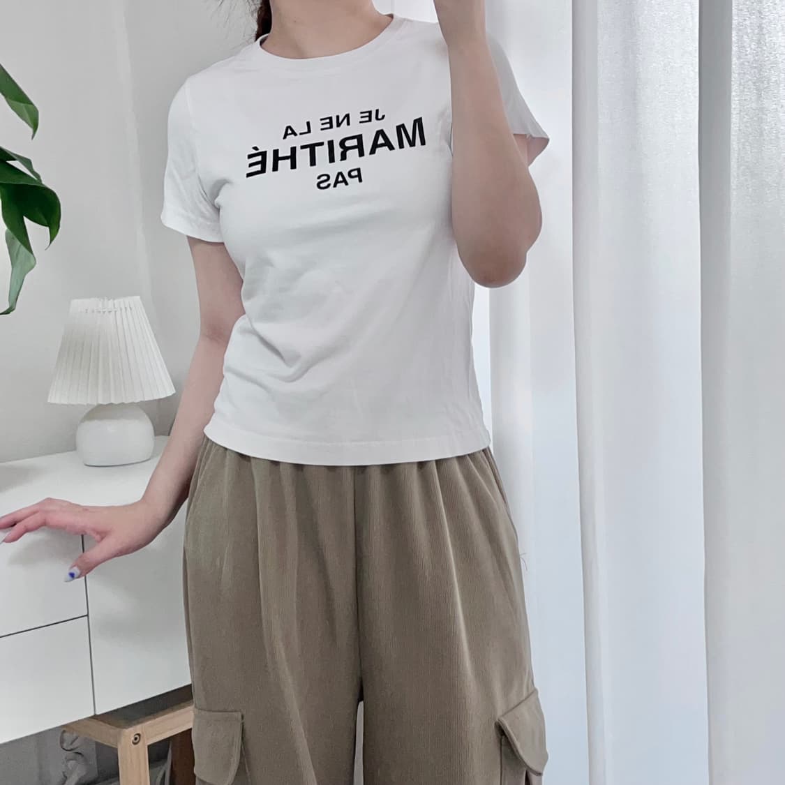 [정품] 마리떼프랑소와저버 화이트 JE NE LA 반팔티 [ S ] 상품이미지1